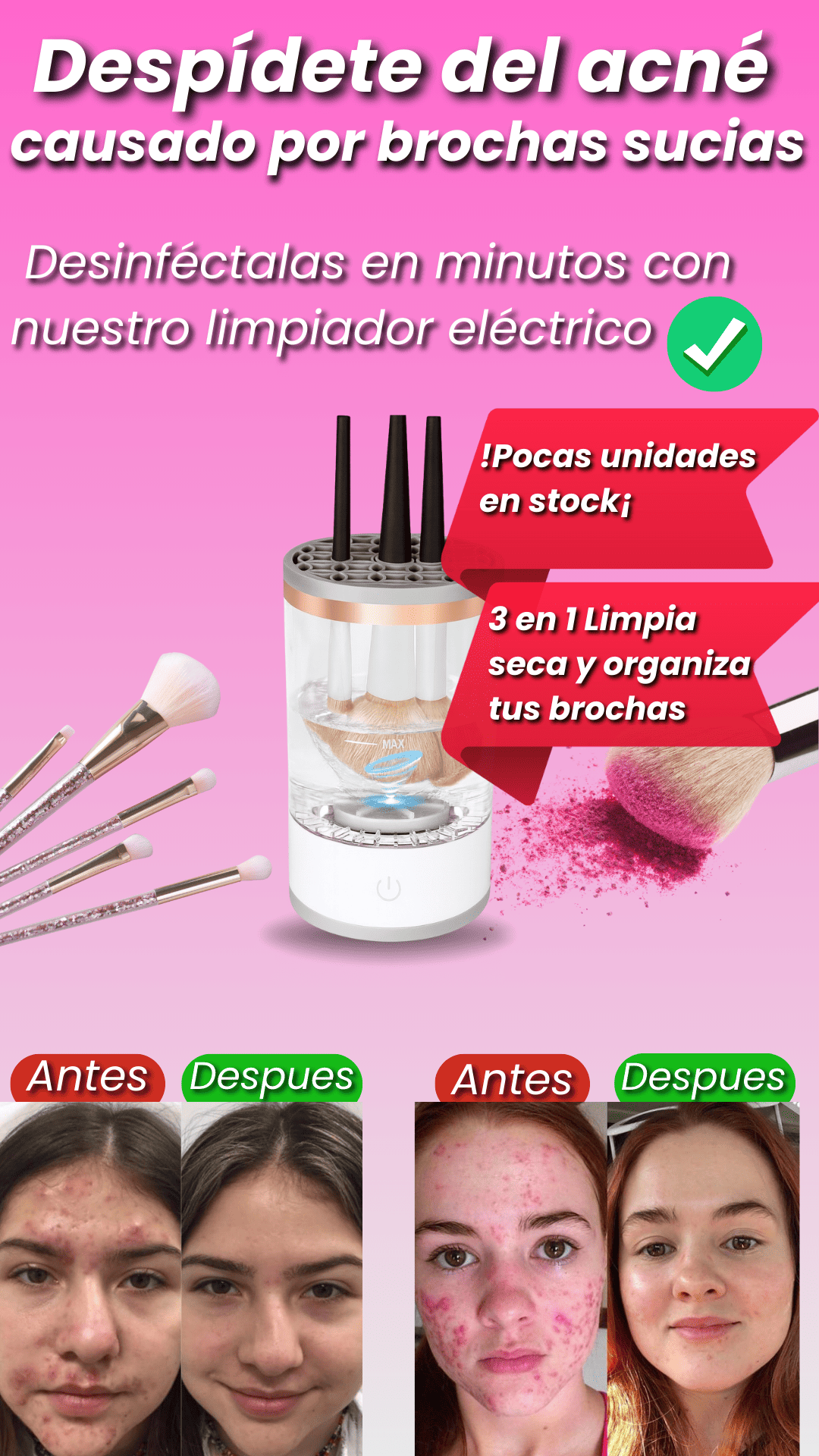 Limpiador de Brochas 3 en 1 Limpia Seca y Protege ✅